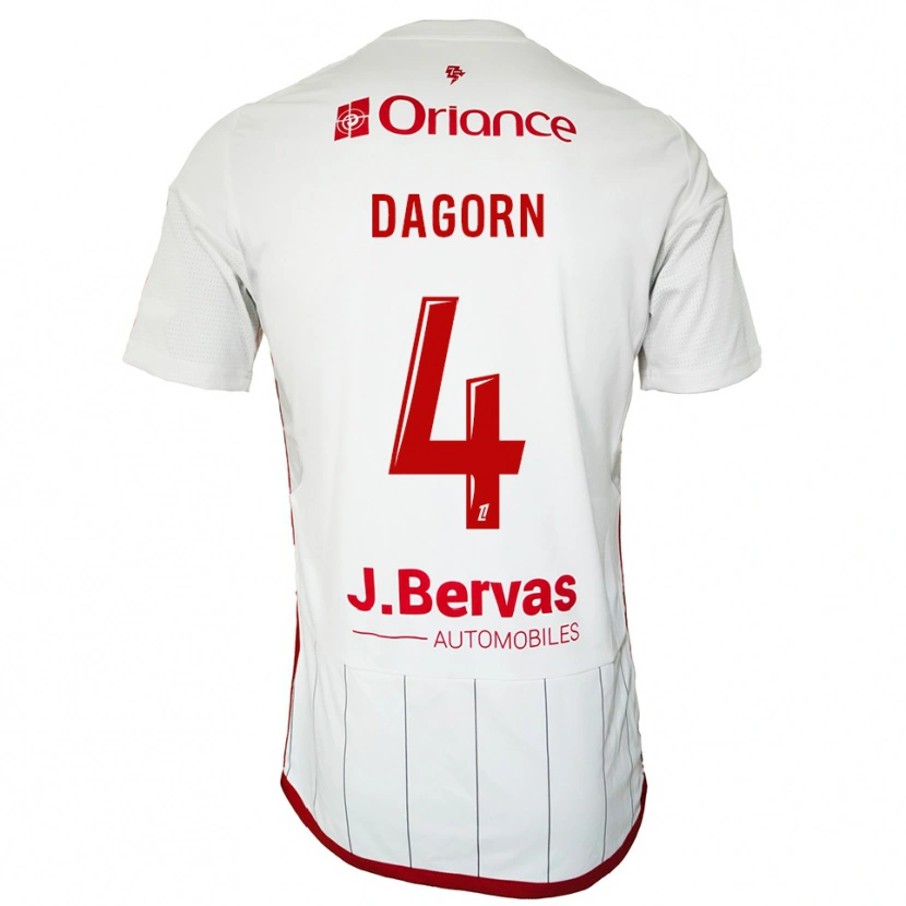 Danxen Criança Camisola Maxime Dagorn #4 Branco Vermelho Alternativa 2025/26 Camisa Brasil
