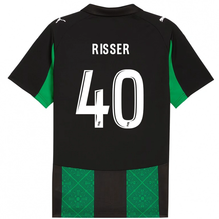 Danxen Criança Camisola Robin Risser #40 Preto Verde Alternativa 2025/26 Camisa Brasil