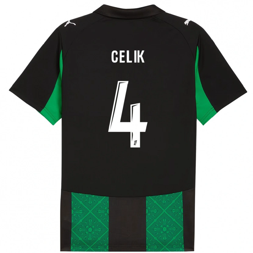 Danxen Criança Camisola Nidal Celik #4 Preto Verde Alternativa 2025/26 Camisa Brasil