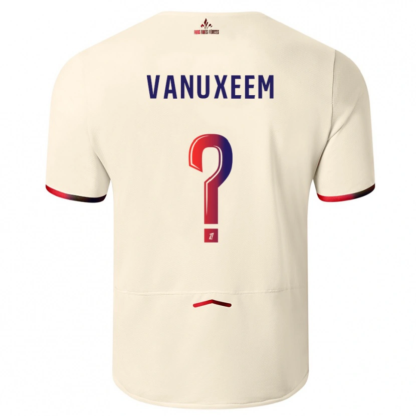 Danxen Criança Camisola Joséphine Vanuxeem #0 Branco Sujo Vermelho Alternativa 2025/26 Camisa Brasil