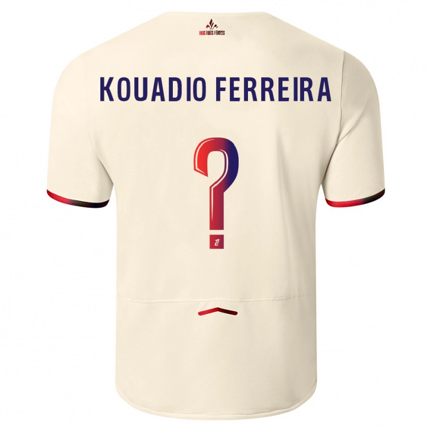 Danxen Criança Camisola Wilfrid Kouadio Ferreira #0 Branco Sujo Vermelho Alternativa 2025/26 Camisa Brasil