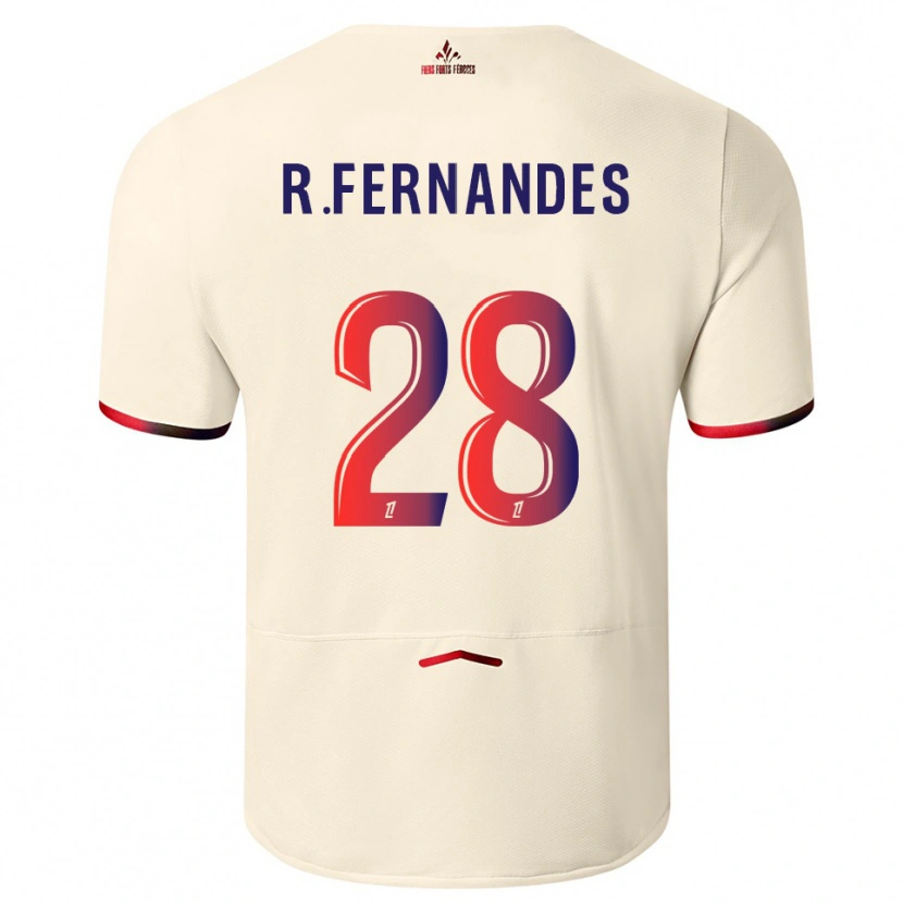 Danxen Criança Camisola Rafael Fernandes #28 Branco Sujo Vermelho Alternativa 2025/26 Camisa Brasil