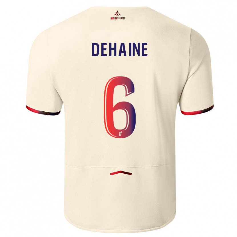 Danxen Criança Camisola Axel Dehaine #6 Branco Sujo Vermelho Alternativa 2025/26 Camisa Brasil