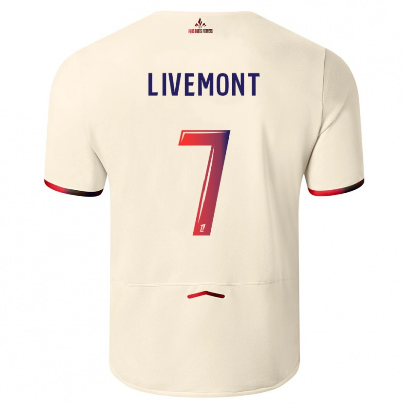 Danxen Criança Camisola Antoine Livemont #7 Branco Sujo Vermelho Alternativa 2025/26 Camisa Brasil