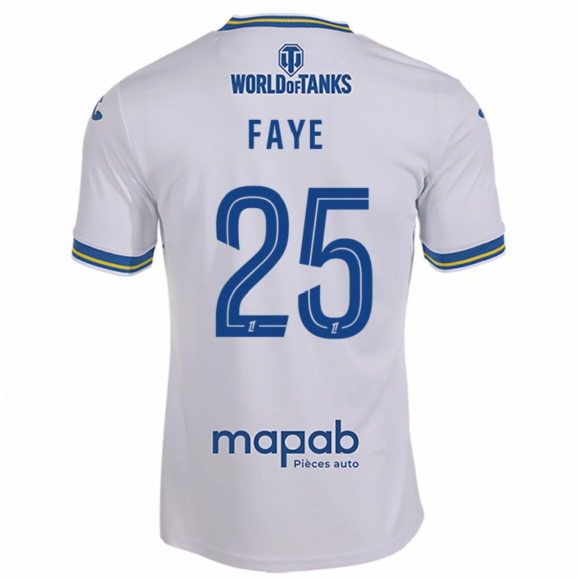 Danxen Criança Camisola Abdoulaye Faye #25 Branco Azul Celeste Alternativa 2025/26 Camisa Brasil