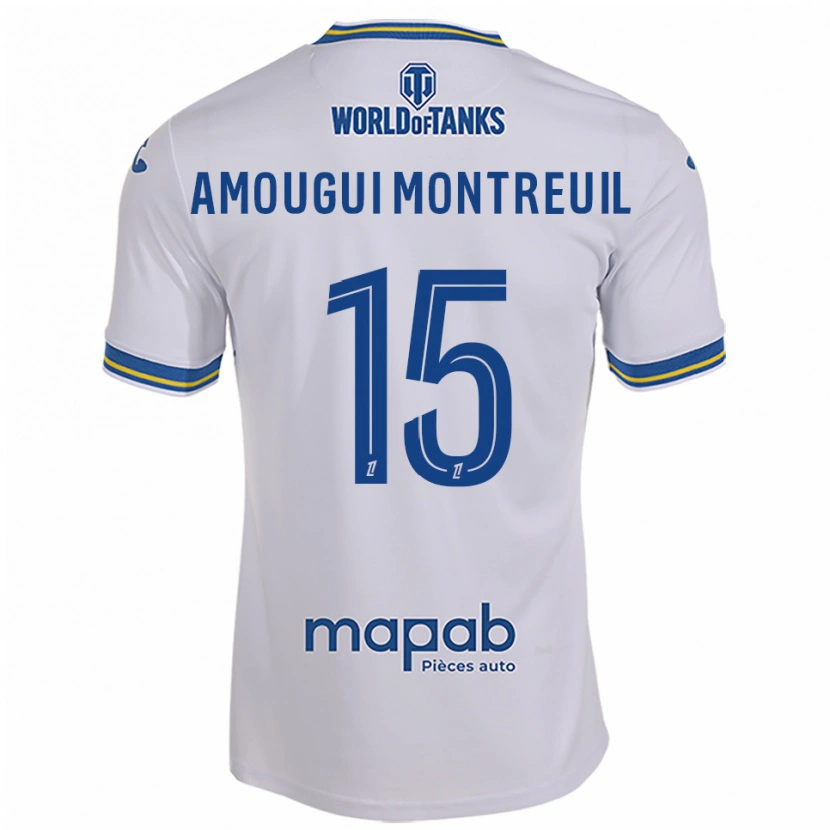 Danxen Criança Camisola Maceo Amougui Montreuil #15 Branco Azul Celeste Alternativa 2025/26 Camisa Brasil
