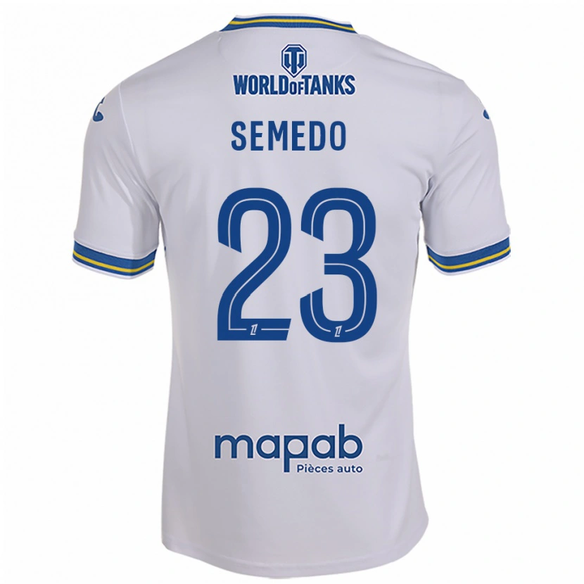 Danxen Criança Camisola Daniel Semedo #23 Branco Azul Celeste Alternativa 2025/26 Camisa Brasil