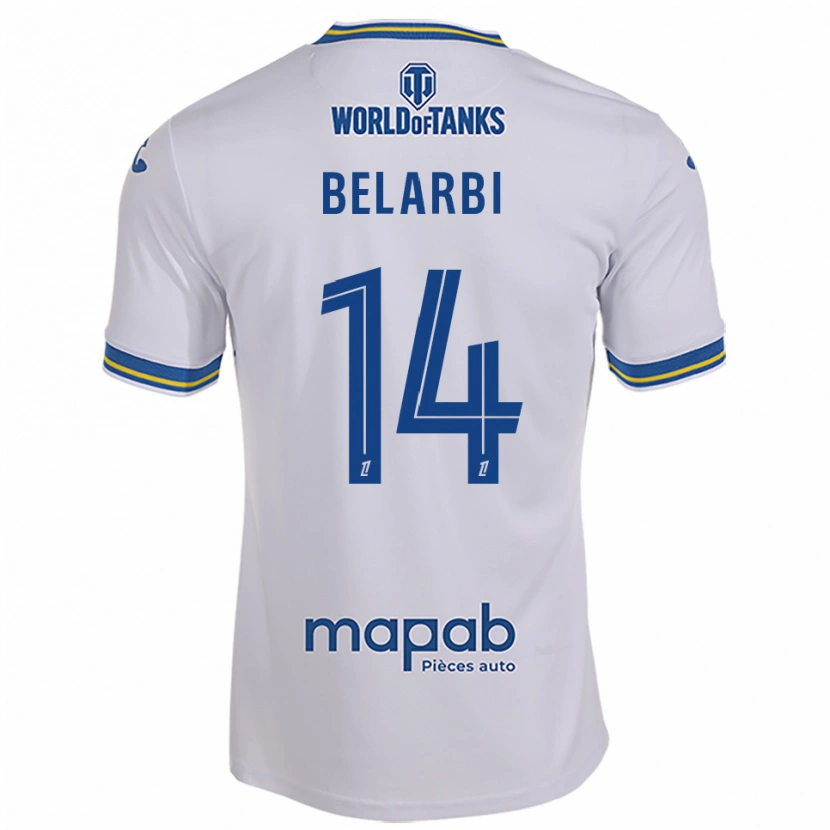 Danxen Criança Camisola Sohaib Belarbi #14 Branco Azul Celeste Alternativa 2025/26 Camisa Brasil