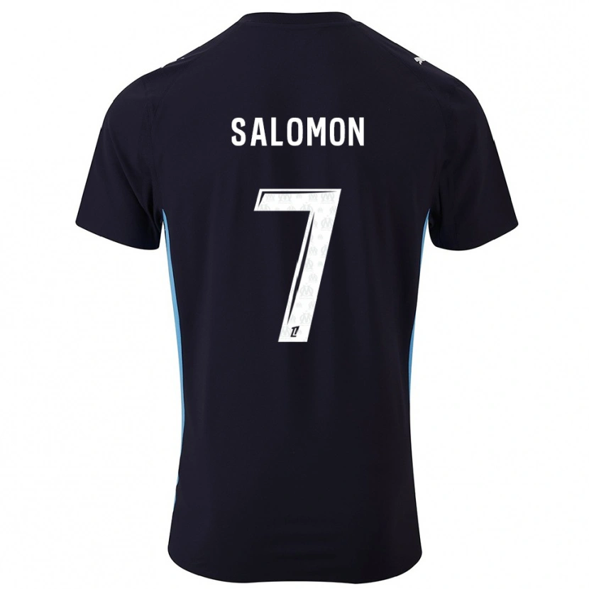Danxen Criança Camisola Maëva Salomon #7 Preto Azul Celeste Alternativa 2025/26 Camisa Brasil