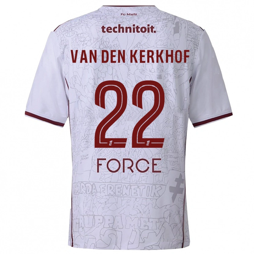 Danxen Criança Camisola Kevin Van Den Kerkhof #22 Branco Borgonha Alternativa 2025/26 Camisa Brasil