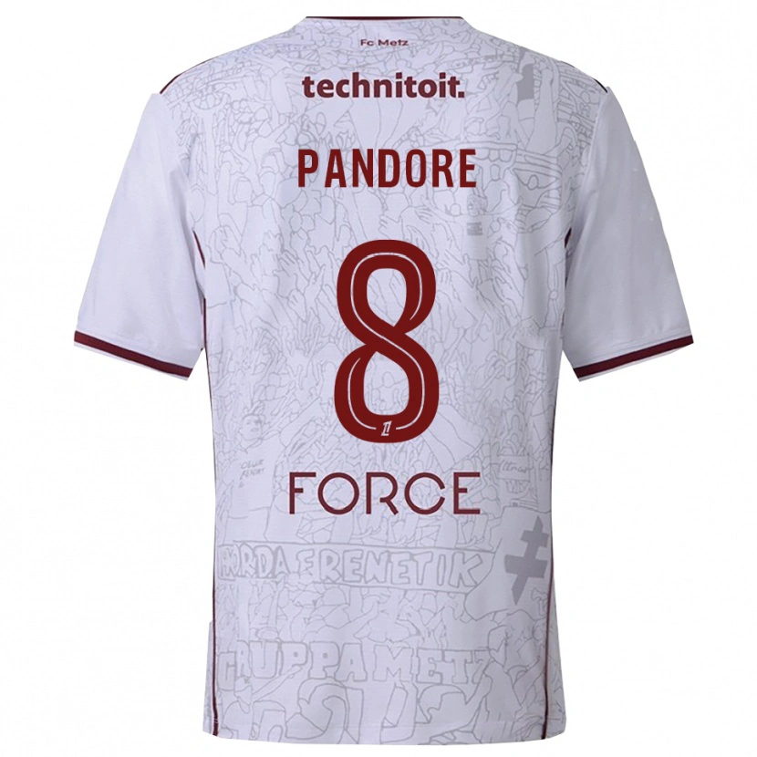 Danxen Criança Camisola Jahyann Pandore #8 Branco Borgonha Alternativa 2025/26 Camisa Brasil