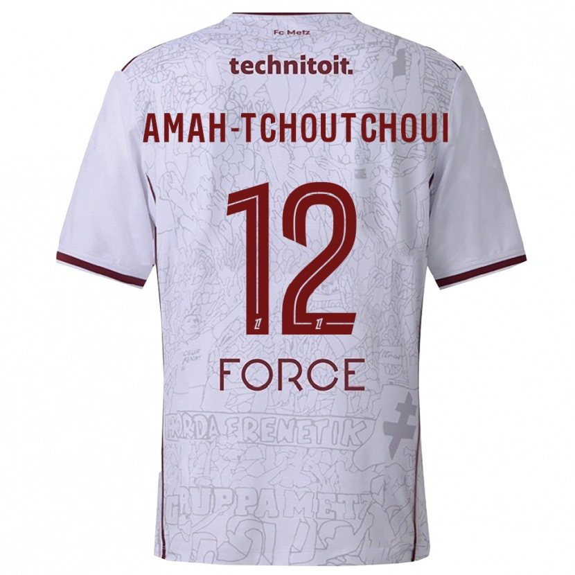 Danxen Criança Camisola Marco Amah-Tchoutchoui #12 Branco Borgonha Alternativa 2025/26 Camisa Brasil