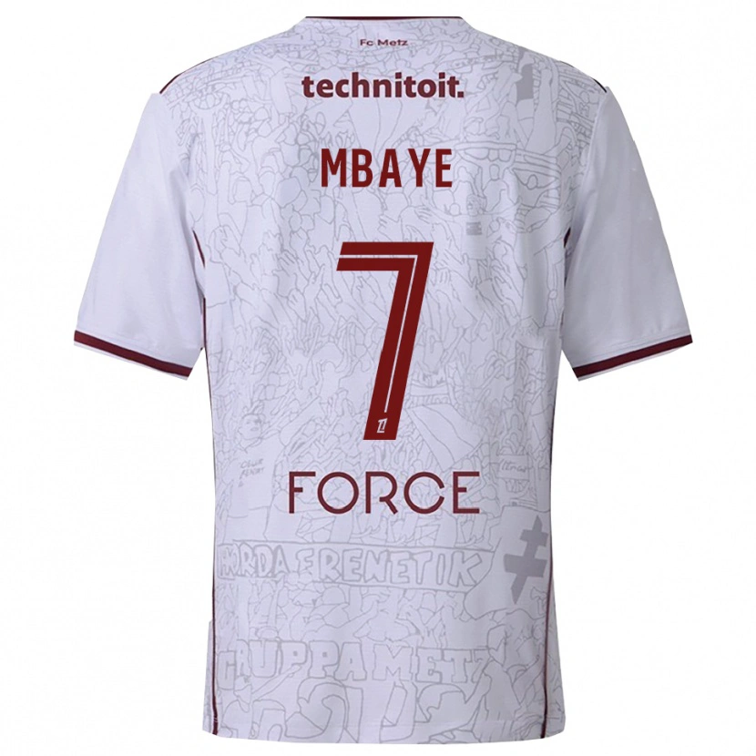 Danxen Criança Camisola Malick Mbaye #7 Branco Borgonha Alternativa 2025/26 Camisa Brasil