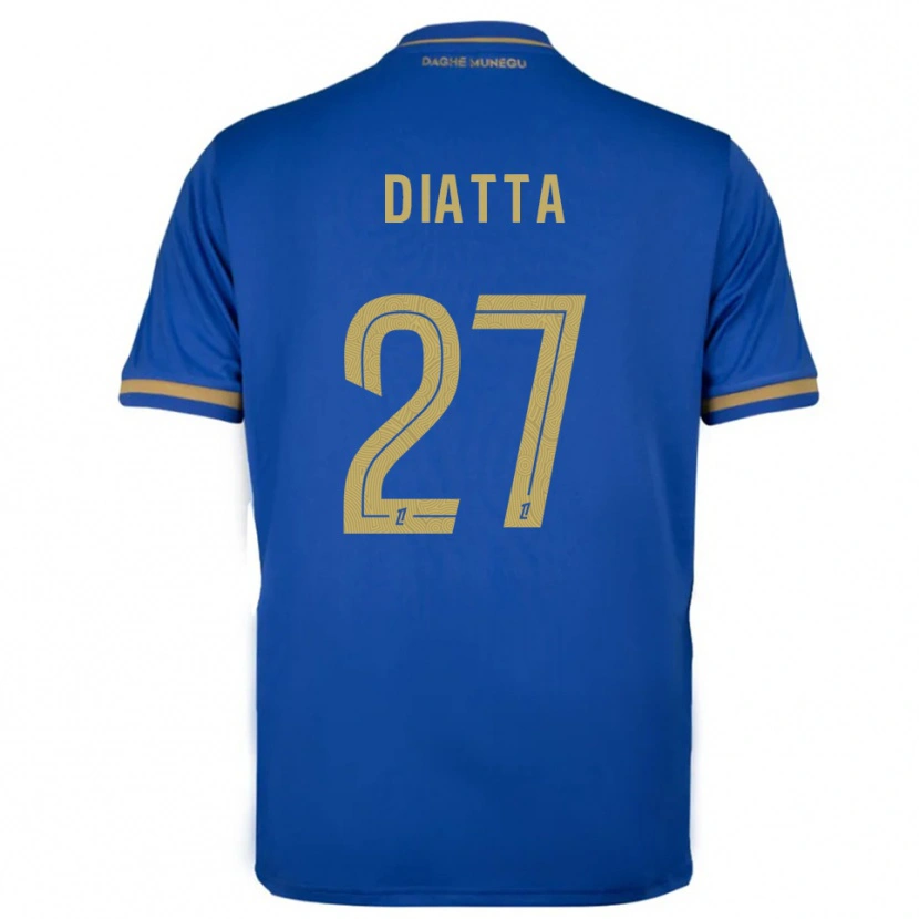 Danxen Criança Camisola Krépin Diatta #27 Azul Dourado Alternativa 2025/26 Camisa Brasil