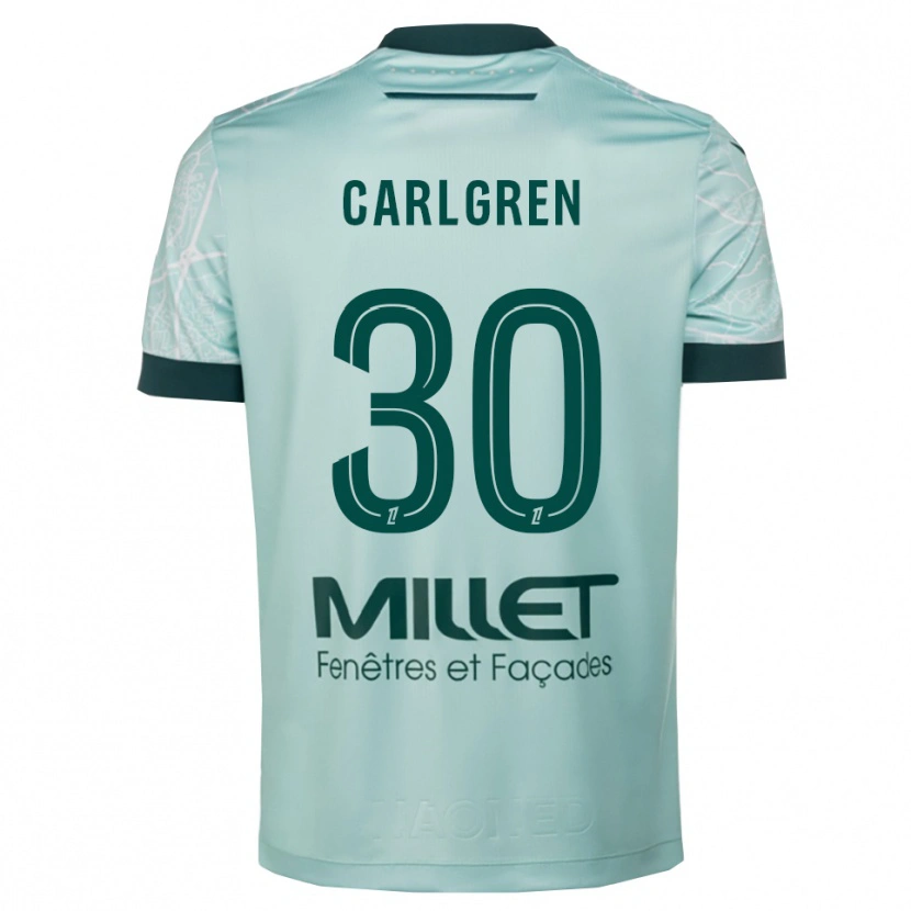 Danxen Criança Camisola Patrik Carlgren #30 Verde Branco Alternativa 2025/26 Camisa Brasil