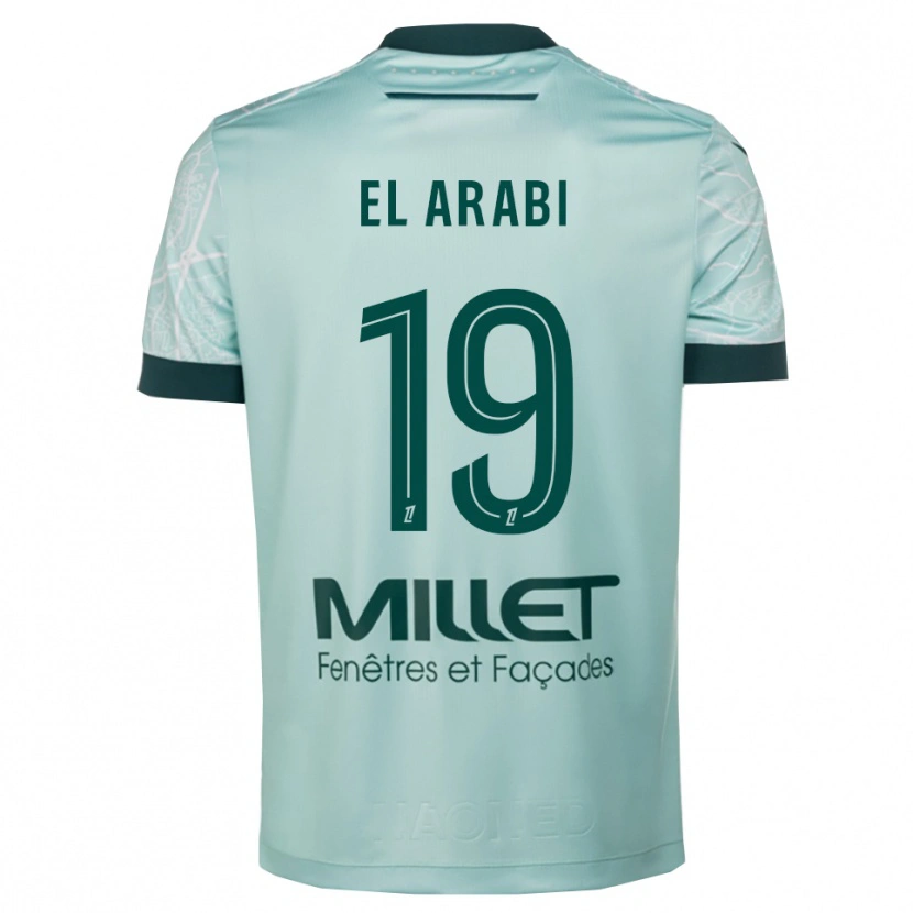 Danxen Criança Camisola Youssef El Arabi #19 Verde Branco Alternativa 2025/26 Camisa Brasil