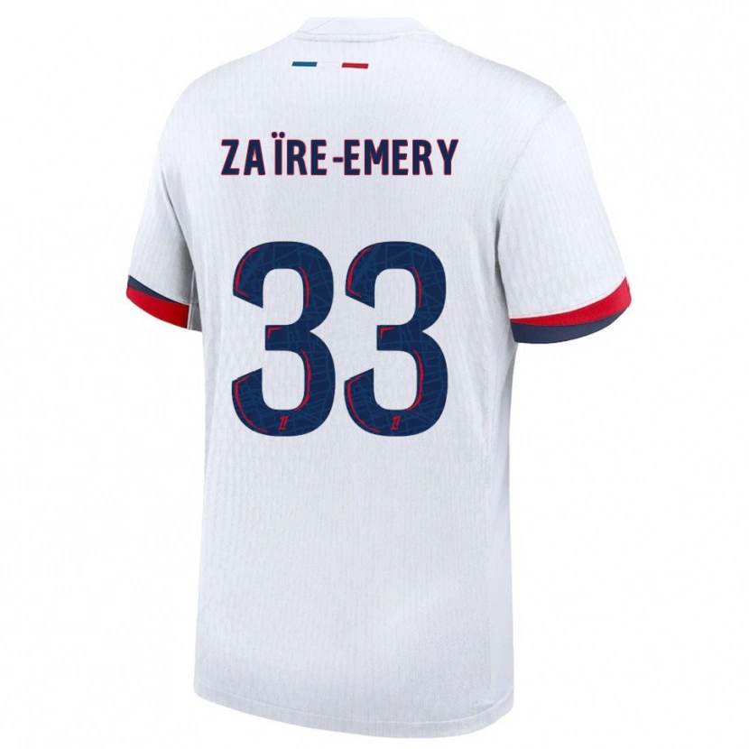 Danxen Criança Camisola Warren Zaïre-Emery #33 Branco Vermelho Alternativa 2025/26 Camisa Brasil