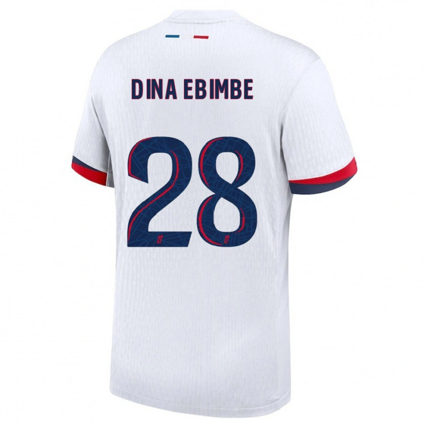 Danxen Criança Camisola Eric Junior Dina Ebimbe #28 Branco Vermelho Alternativa 2025/26 Camisa Brasil