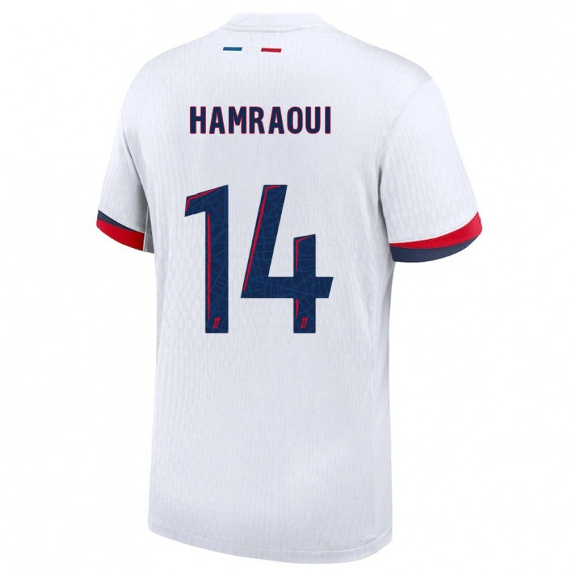 Danxen Criança Camisola Kheira Hamraoui #14 Branco Vermelho Alternativa 2025/26 Camisa Brasil