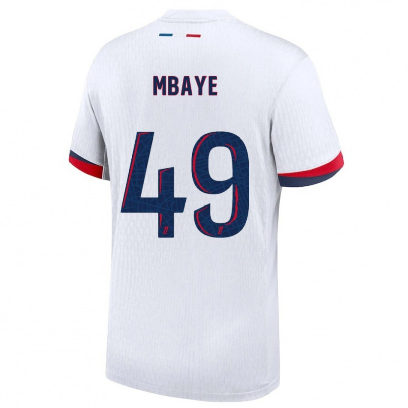 Danxen Criança Camisola Ibrahim Mbaye #49 Branco Vermelho Alternativa 2025/26 Camisa Brasil