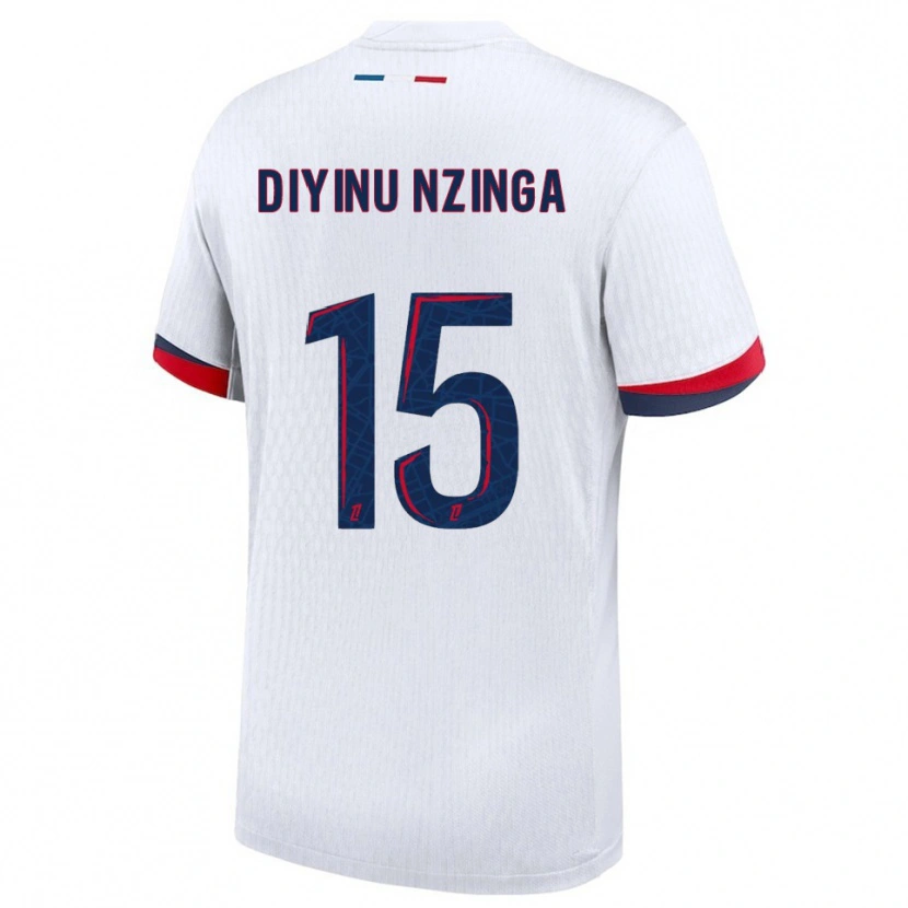 Danxen Criança Camisola Vainqueur Diyinu Nzinga #15 Branco Vermelho Alternativa 2025/26 Camisa Brasil