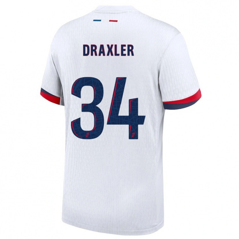 Danxen Criança Camisola Julian Draxler #34 Branco Vermelho Alternativa 2025/26 Camisa Brasil
