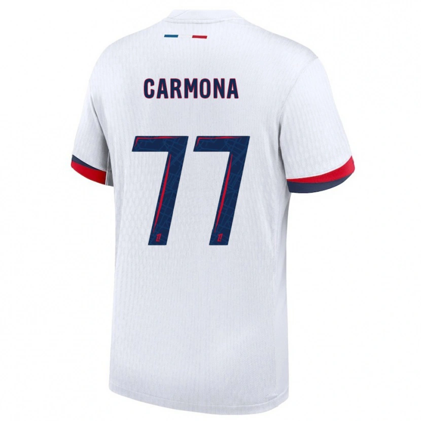 Danxen Criança Camisola Olga Carmona #77 Branco Vermelho Alternativa 2025/26 Camisa Brasil