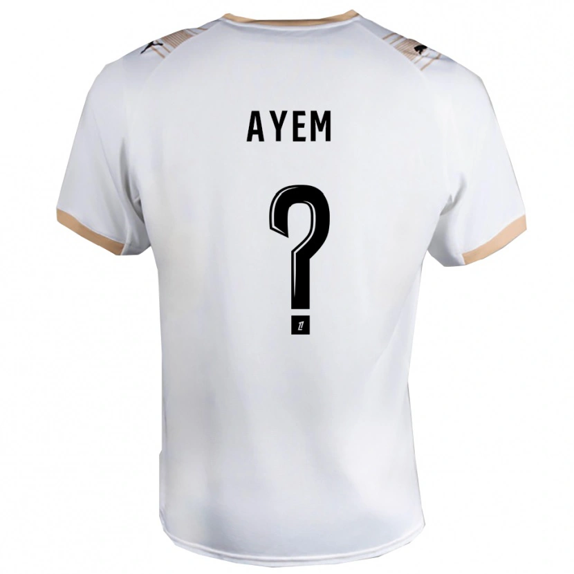 Danxen Criança Camisola Grégory Ayem #0 Branco Preto Alternativa 2025/26 Camisa Brasil