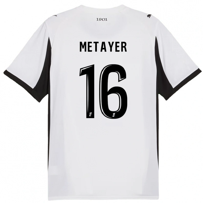 Danxen Criança Camisola Maxence Metayer #16 Branco Preto Alternativa 2025/26 Camisa Brasil