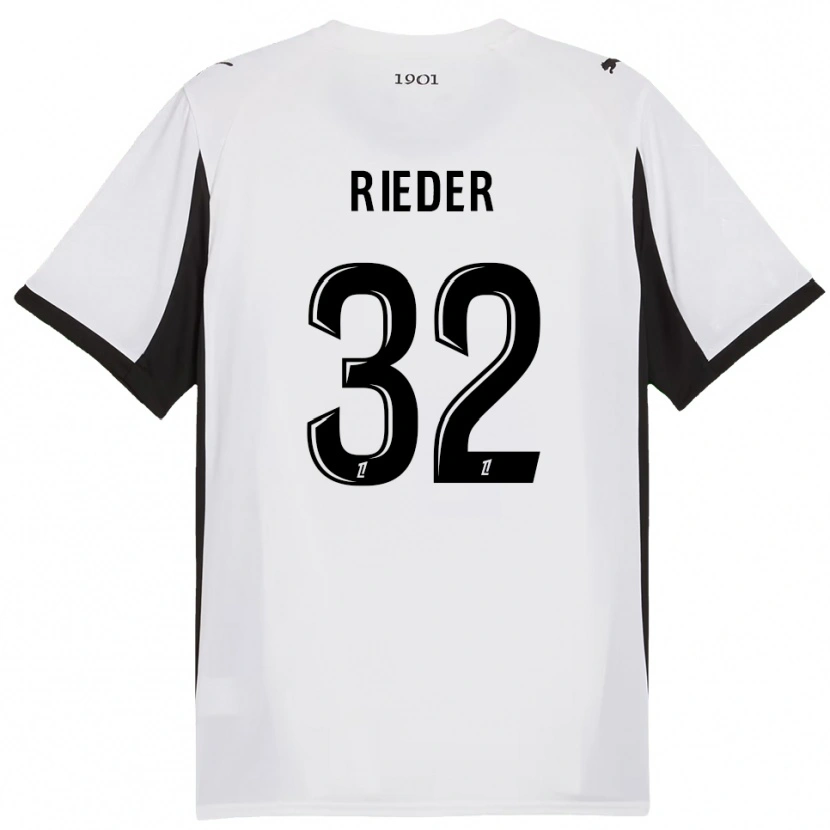 Danxen Criança Camisola Fabian Rieder #32 Branco Preto Alternativa 2025/26 Camisa Brasil