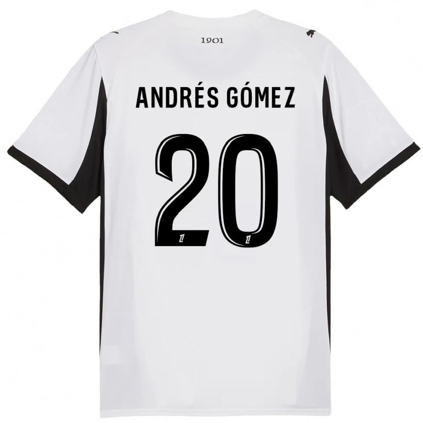 Danxen Criança Camisola Carlos Andrés Gómez #20 Branco Preto Alternativa 2025/26 Camisa Brasil