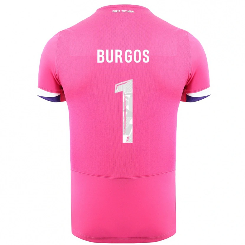 Danxen Criança Camisola Diego Burgos #1 Rosa Branco Alternativa 2025/26 Camisa Brasil