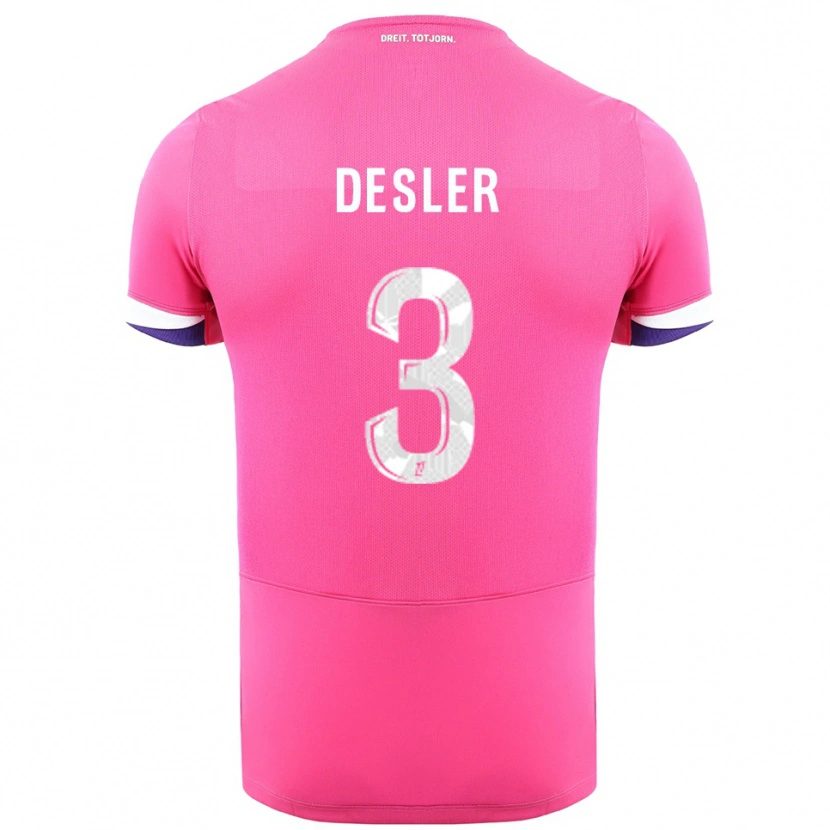 Danxen Criança Camisola Mikkel Desler #3 Rosa Branco Alternativa 2025/26 Camisa Brasil