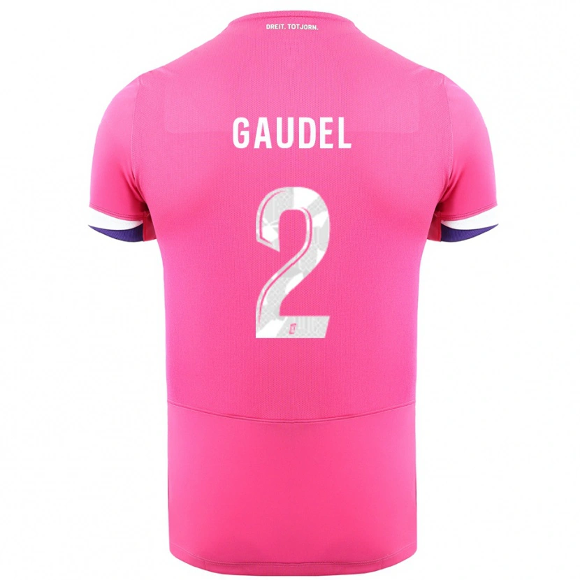 Danxen Criança Camisola Raphaël Gaudel #2 Rosa Branco Alternativa 2025/26 Camisa Brasil