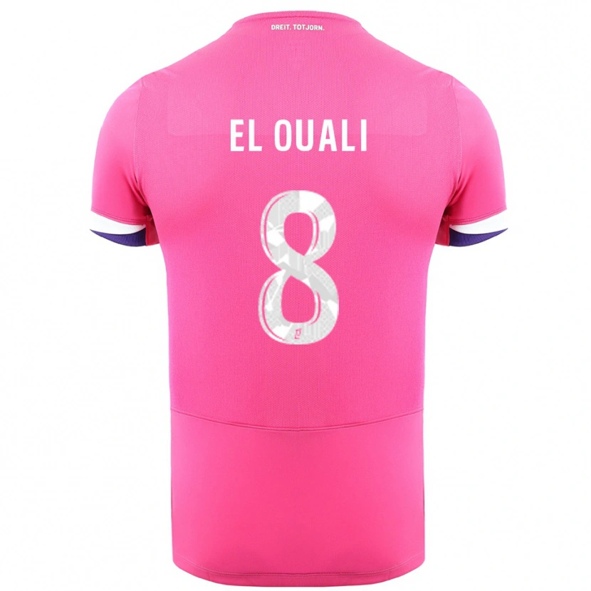 Danxen Criança Camisola Adam El Ouali #8 Rosa Branco Alternativa 2025/26 Camisa Brasil