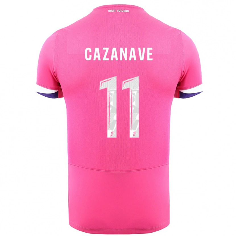 Danxen Criança Camisola Julie Cazanave #11 Rosa Branco Alternativa 2025/26 Camisa Brasil