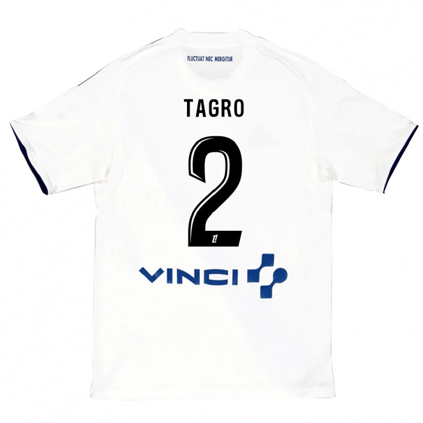 Danxen Criança Camisola Lucas Tagro #2 Branco Azul Alternativa 2025/26 Camisa Brasil
