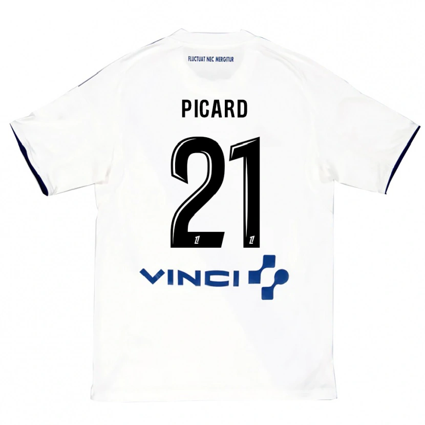 Danxen Criança Camisola Océane Picard #21 Branco Azul Alternativa 2025/26 Camisa Brasil
