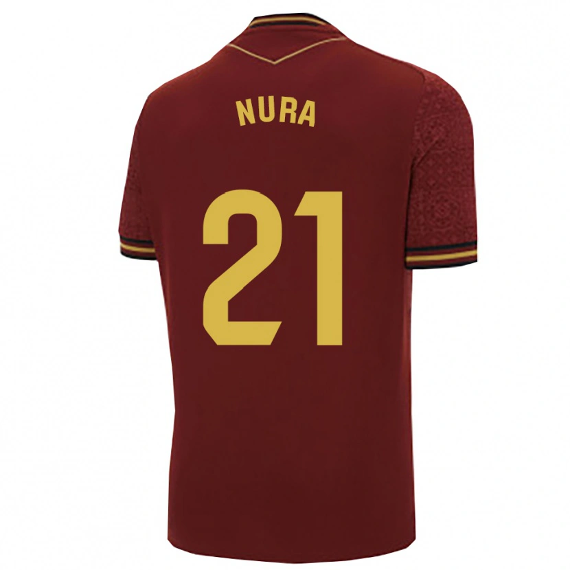 Danxen Criança Camisola Nura Hegazy Ceballos #21 Borgonha Dourado Alternativa 2025/26 Camisa Brasil
