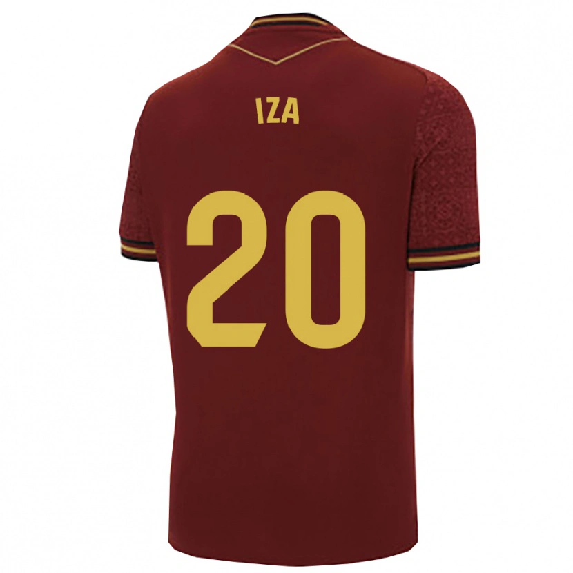 Danxen Criança Camisola Iza Carcelén #20 Borgonha Dourado Alternativa 2025/26 Camisa Brasil