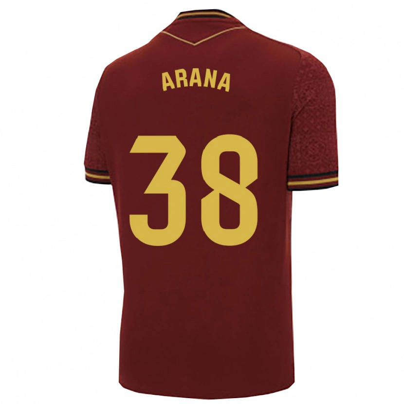 Danxen Criança Camisola Pablo Arana #38 Borgonha Dourado Alternativa 2025/26 Camisa Brasil