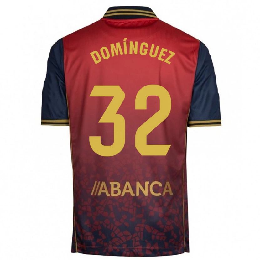 Danxen Criança Camisola David Domínguez #32 Vermelho Marinho Alternativa 2025/26 Camisa Brasil