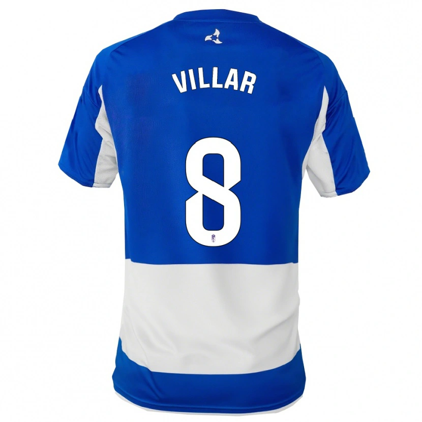 Danxen Criança Camisola Gonzalo Villar #8 Azul Branco Alternativa 2025/26 Camisa Brasil