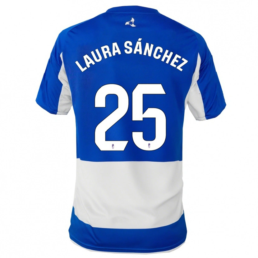 Danxen Criança Camisola Laura Sánchez Comuñas #25 Azul Branco Alternativa 2025/26 Camisa Brasil