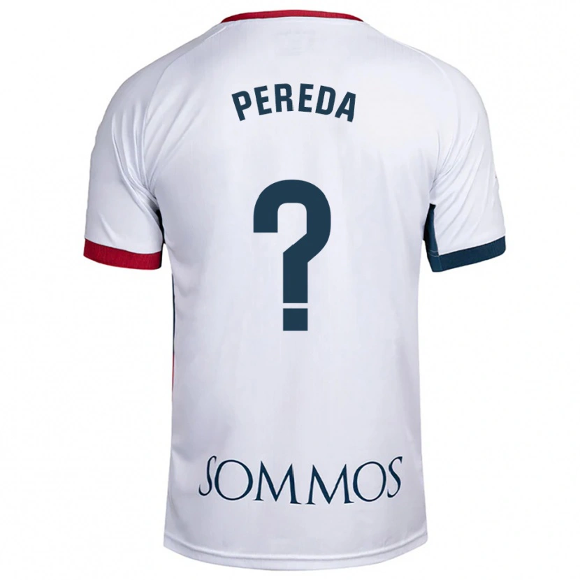 Danxen Criança Camisola Adrián Pereda #0 Branco Vermelho Alternativa 2025/26 Camisa Brasil