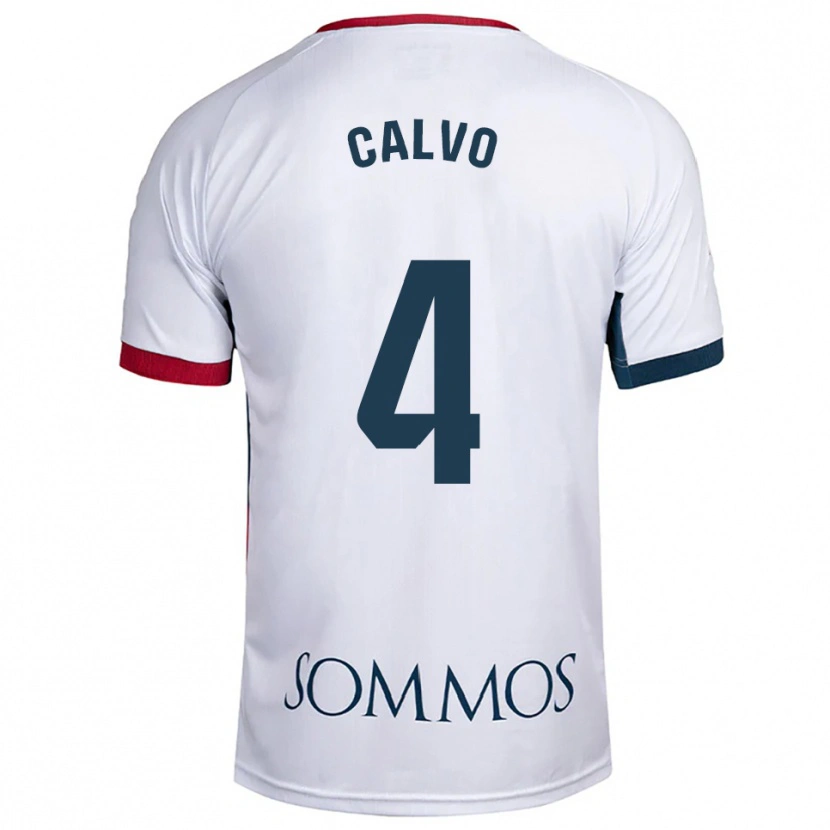 Danxen Criança Camisola Álex Calvo #4 Branco Vermelho Alternativa 2025/26 Camisa Brasil