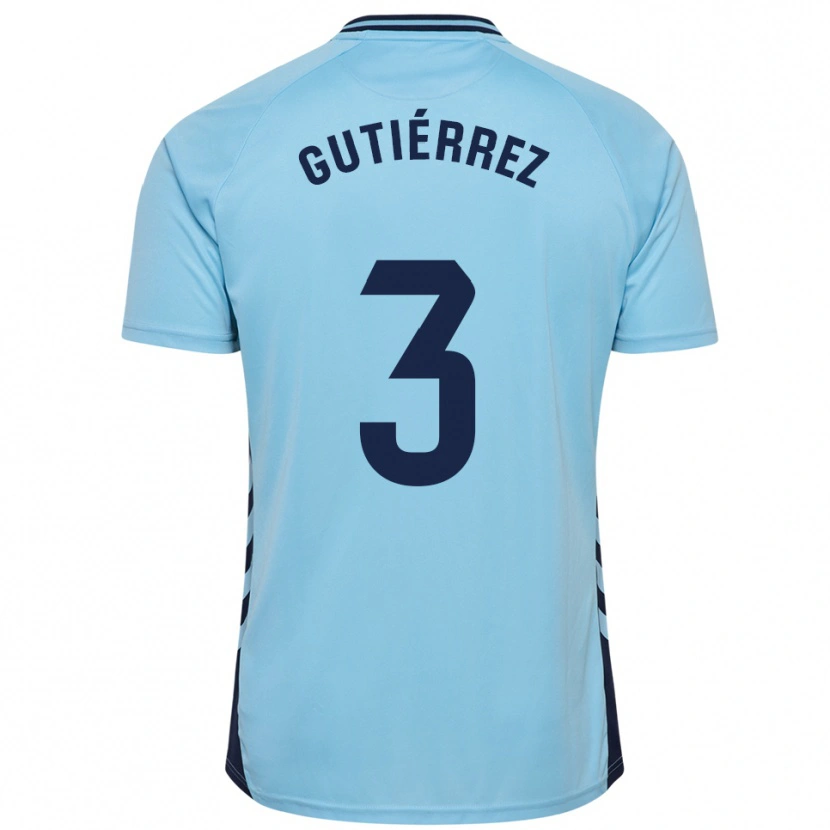 Danxen Criança Camisola Cristian Gutiérrez #3 Azul Celeste Alternativa 2025/26 Camisa Brasil
