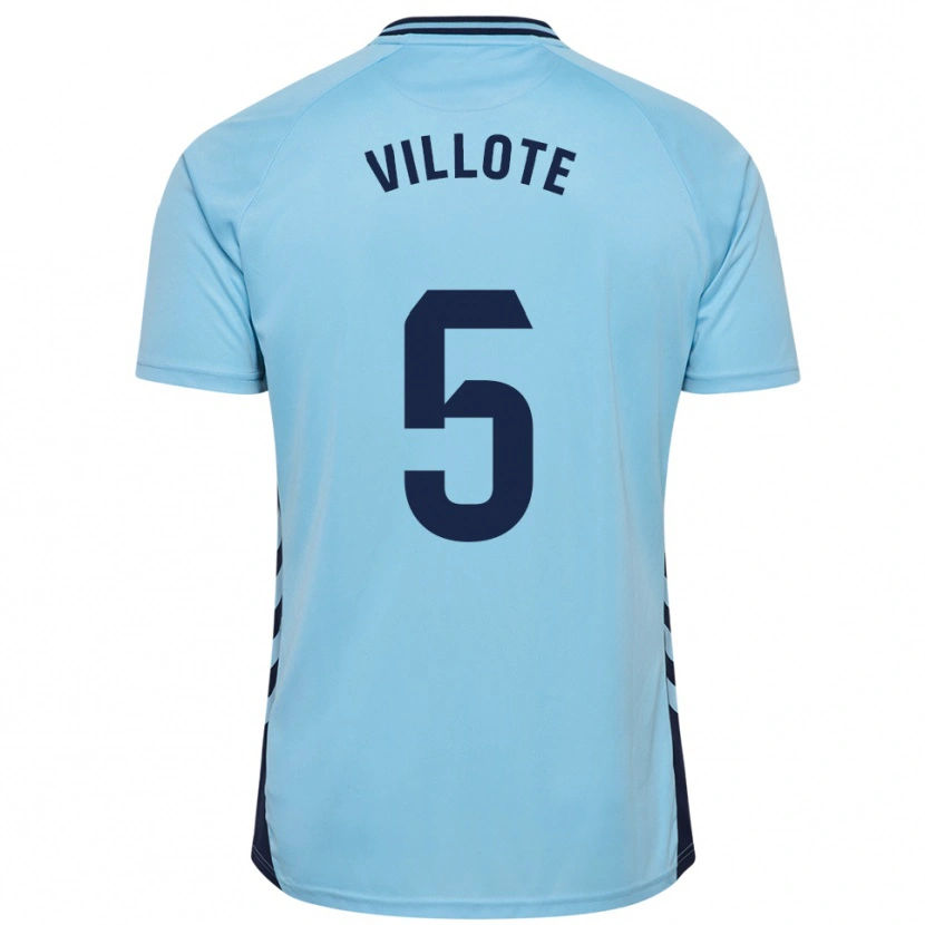 Danxen Criança Camisola Víctor Villote #5 Azul Celeste Alternativa 2025/26 Camisa Brasil