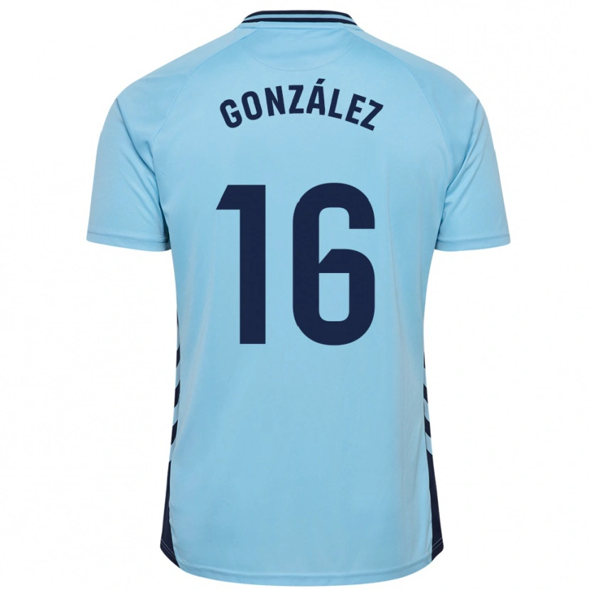 Danxen Criança Camisola Iñaki González #16 Azul Celeste Alternativa 2025/26 Camisa Brasil