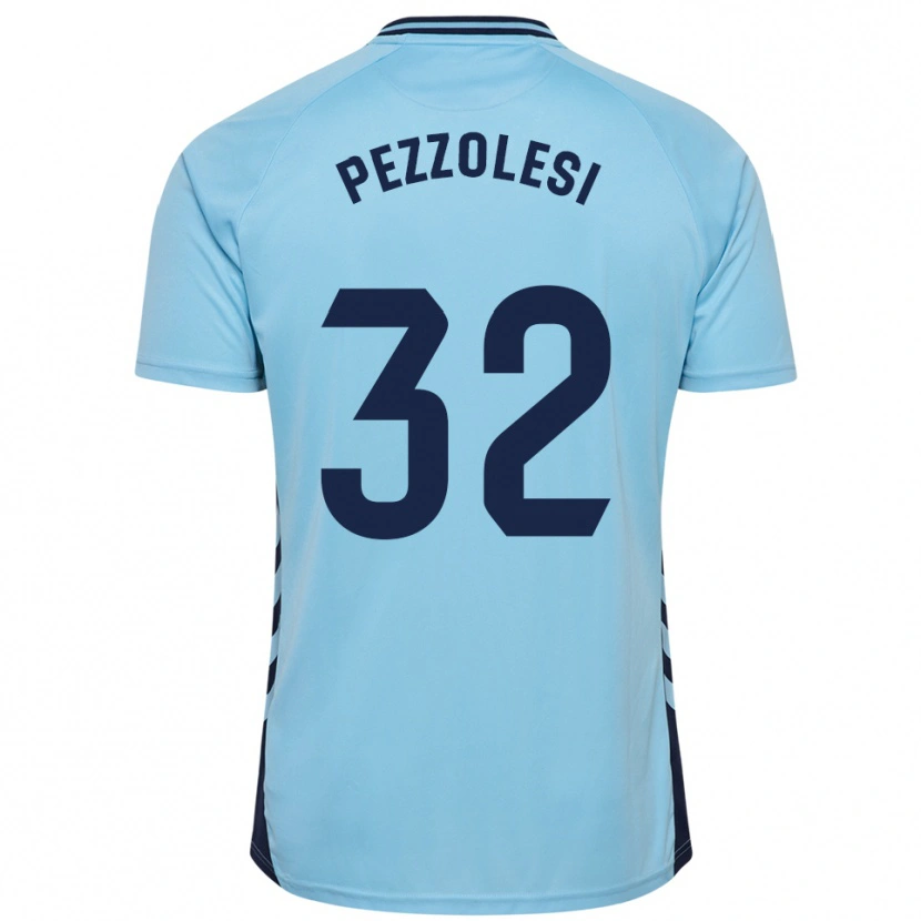 Danxen Criança Camisola Valentín Pezzolesi #32 Azul Celeste Alternativa 2025/26 Camisa Brasil